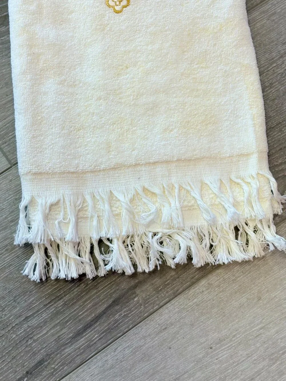 Vintage Barth & Dreyfuss Gold Monogrammed “N” Royal Terry Bath Towel~Made in USA